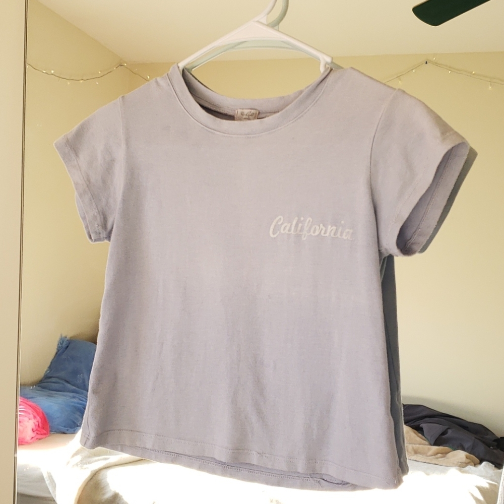 Soft Baby Blue Cropped Tee